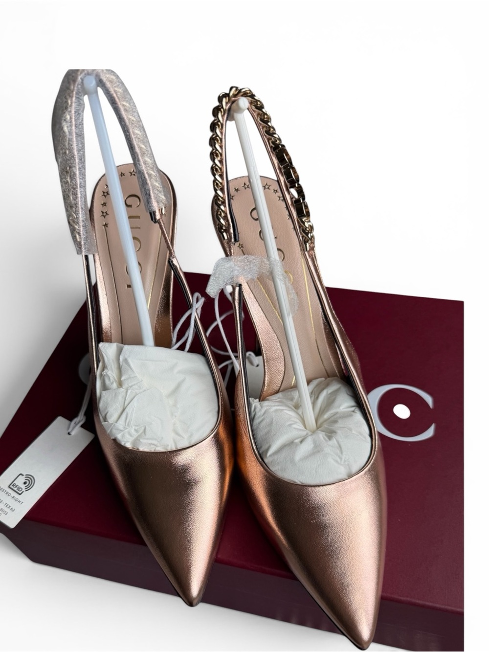 NIB GUCCI SIGNORINA Slingback in Rose Gold - Picture 2 of 5